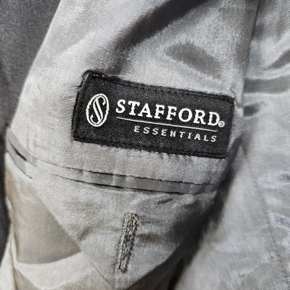 Stafford Tuxedo Suit Mens 42R 2 Piece Pants 36x28 Black‎ Wool Classic Fit